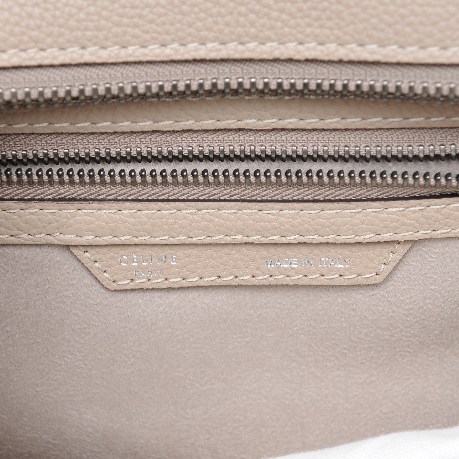 Celine Drummed Calfskin Micro Luggage Dune 6 of 7