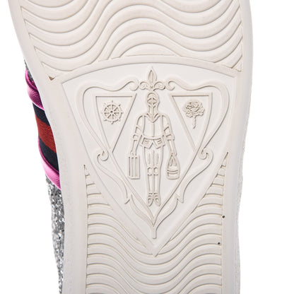 Gucci Glitter Web Ace Sneakers 38 Silver 9 of 14