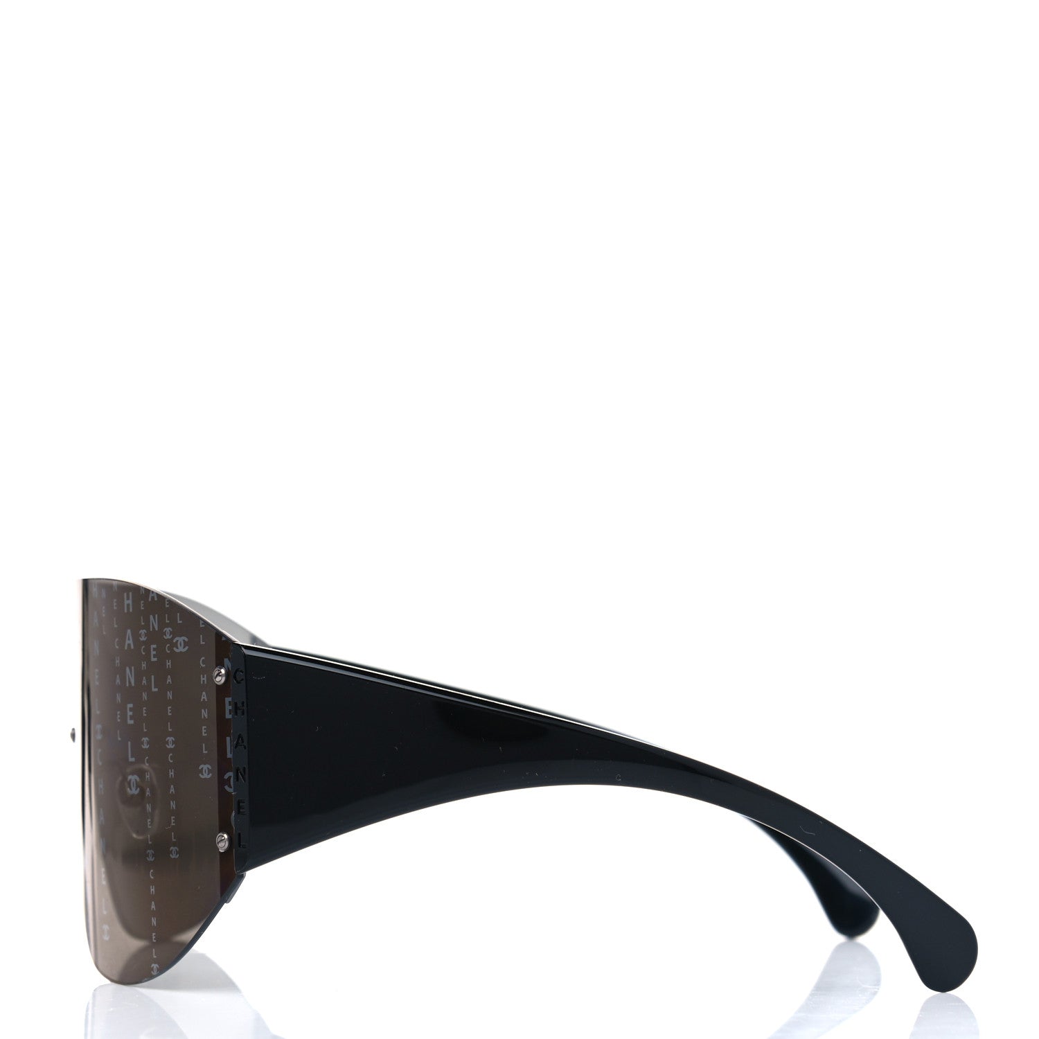 Chanel Acetate Shield Runway 71217 Sunglasses Black 3 of 4