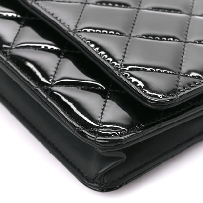 Chanel Patent Quilted Wallet On Chain WOC Black 11 of 11