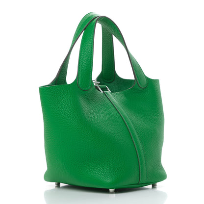 Hermes Taurillon Clemence Picotin Lock 18 PM Bambou 3 of 11