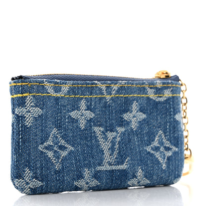 Louis Vuitton Monogram Denim Key Pouch Denim Blue 3 of 7