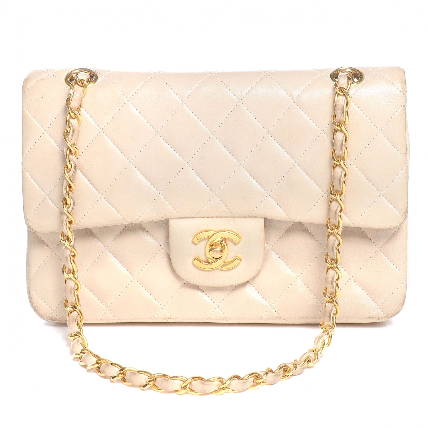 Chanel Lambskin Quilted Small Double Flap Beige 1 of 8
