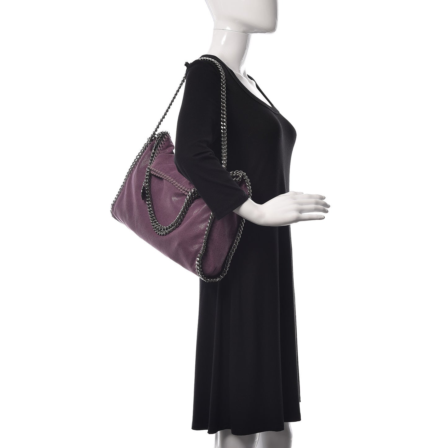 Shaggy Deer Falabella Fold Over Tote Amethyst