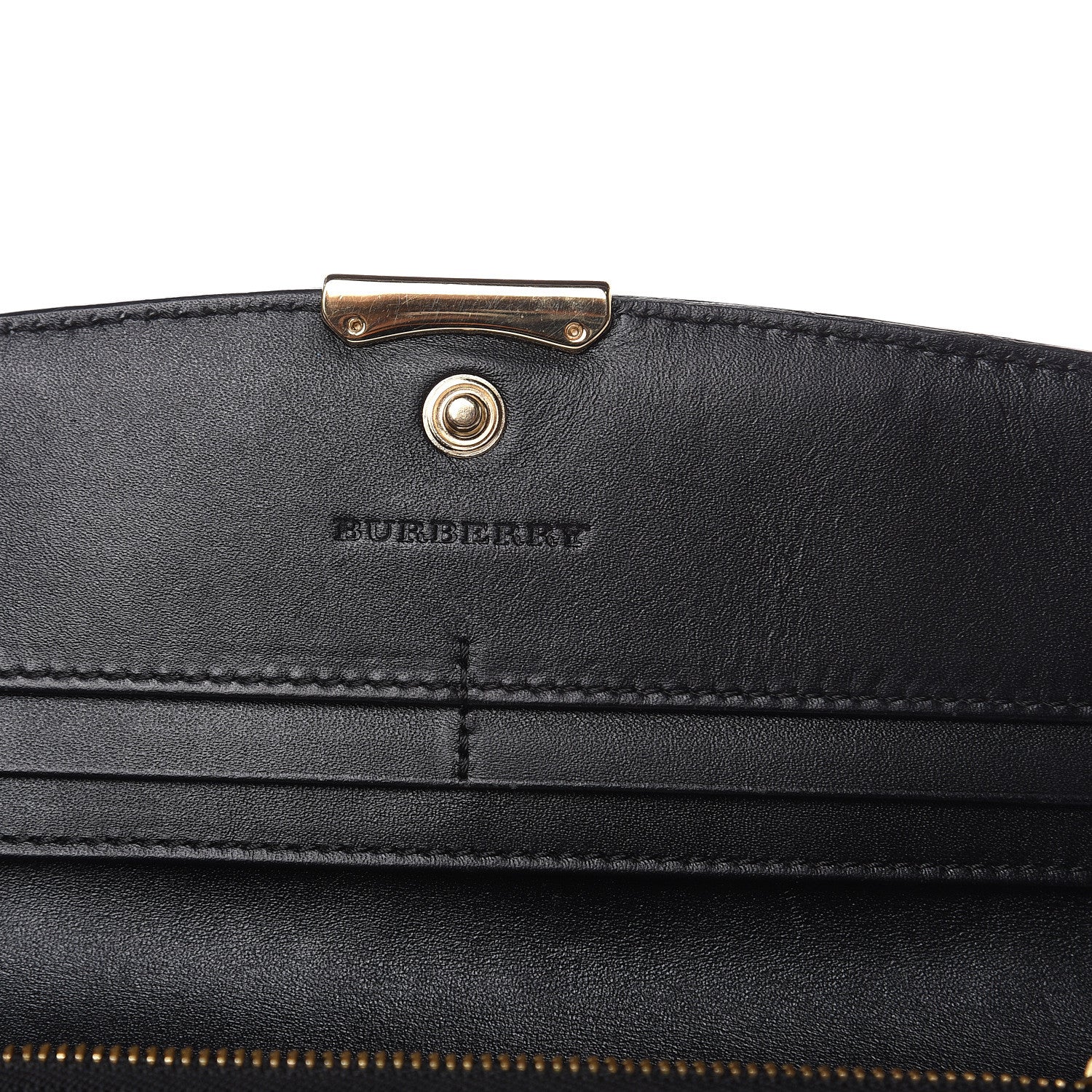 Burberry Signature Grain Calfskin Check Embossed Porter Continental Wallet Black 6 of 12