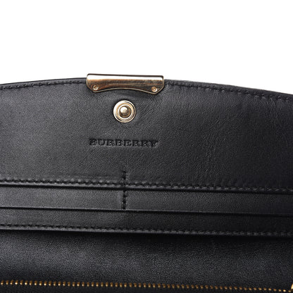 Burberry Signature Grain Calfskin Check Embossed Porter Continental Wallet Black 6 of 12