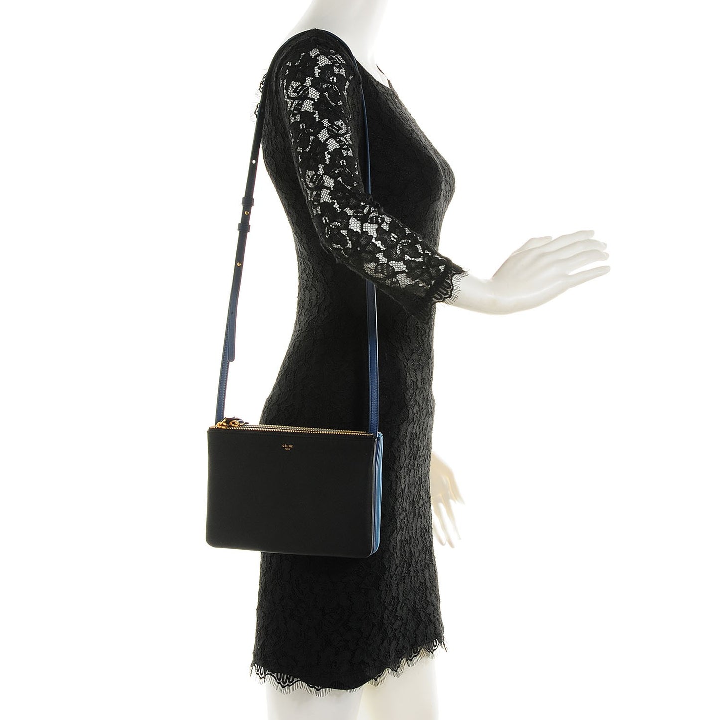 Lambskin Small Multicolor Trio Crossbody Bag Black