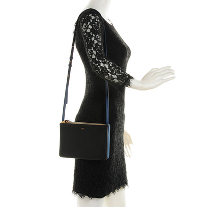 Celine Lambskin Small Multicolor Trio Crossbody Bag Black 2 of 7