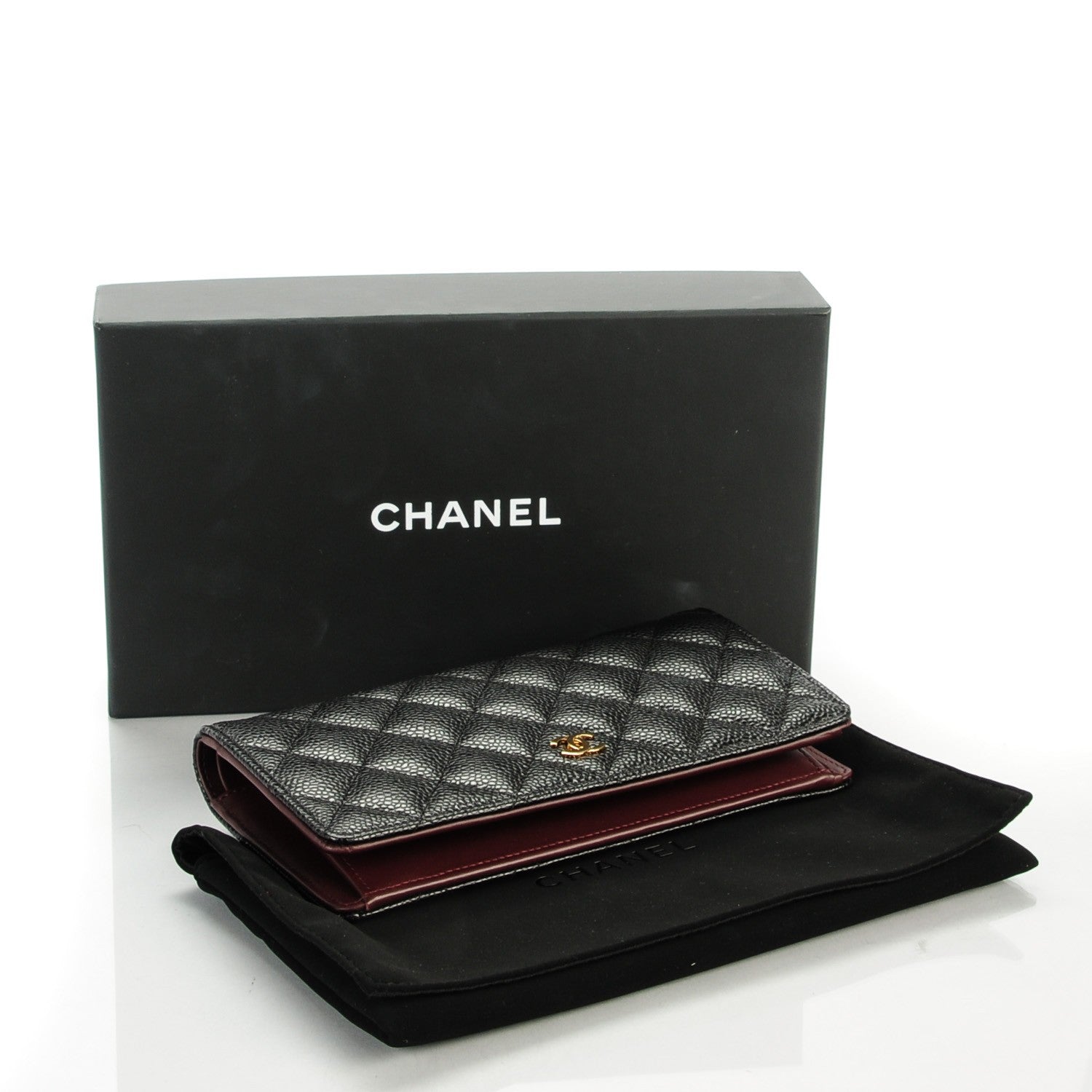 Chanel Caviar Quilted Yen Wallet Black 4 of 8
