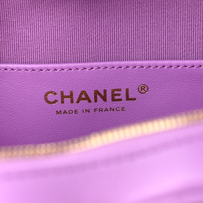 Chanel Lambskin Quilted CC In Love Heart Bag Purple 8 of 11