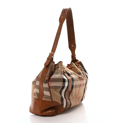 Burberry House Check Bridle Calfskin Hobo Brown 3 of 11