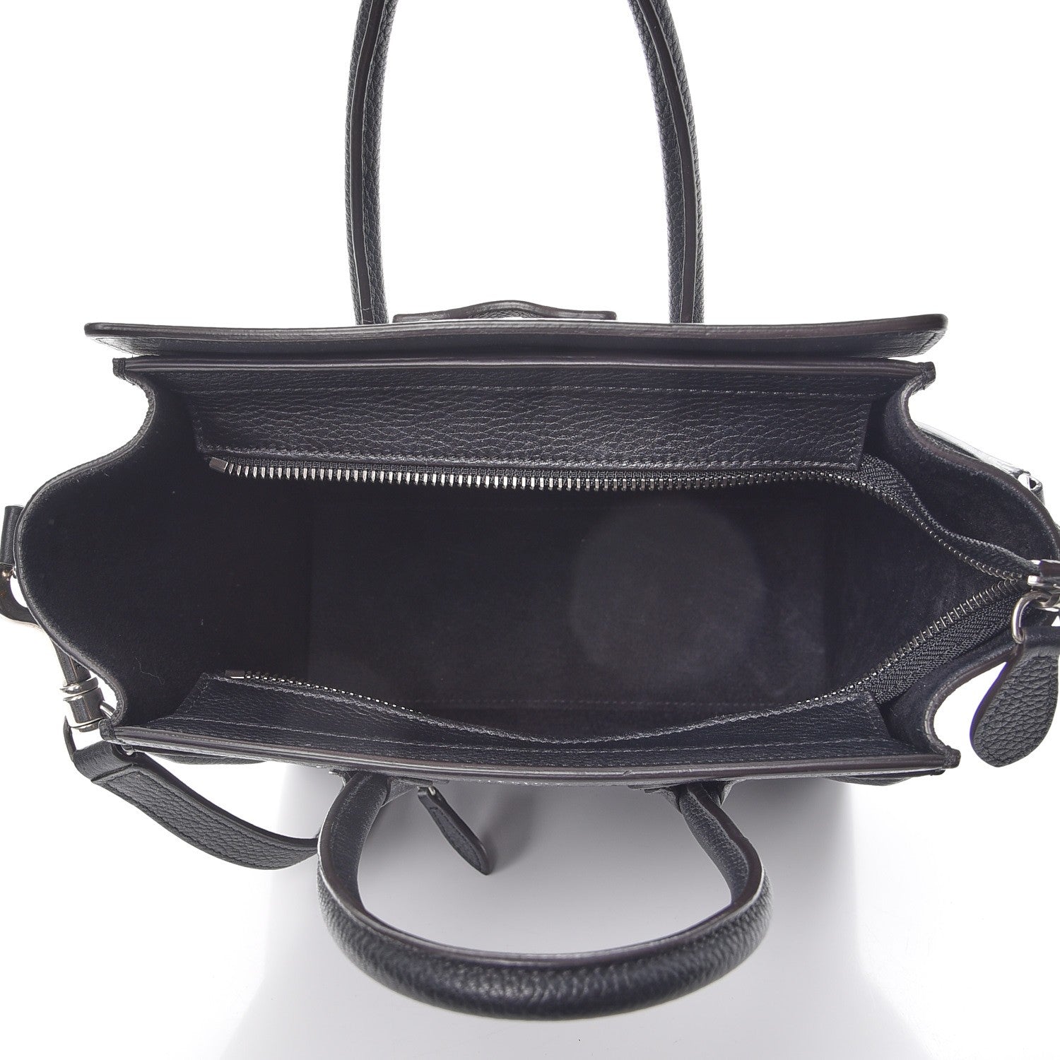 Celine Drummed Calfskin Nano Luggage Black 5 of 9