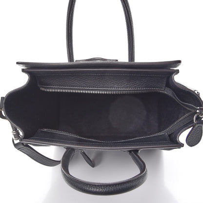 Celine Drummed Calfskin Nano Luggage Black 5 of 9