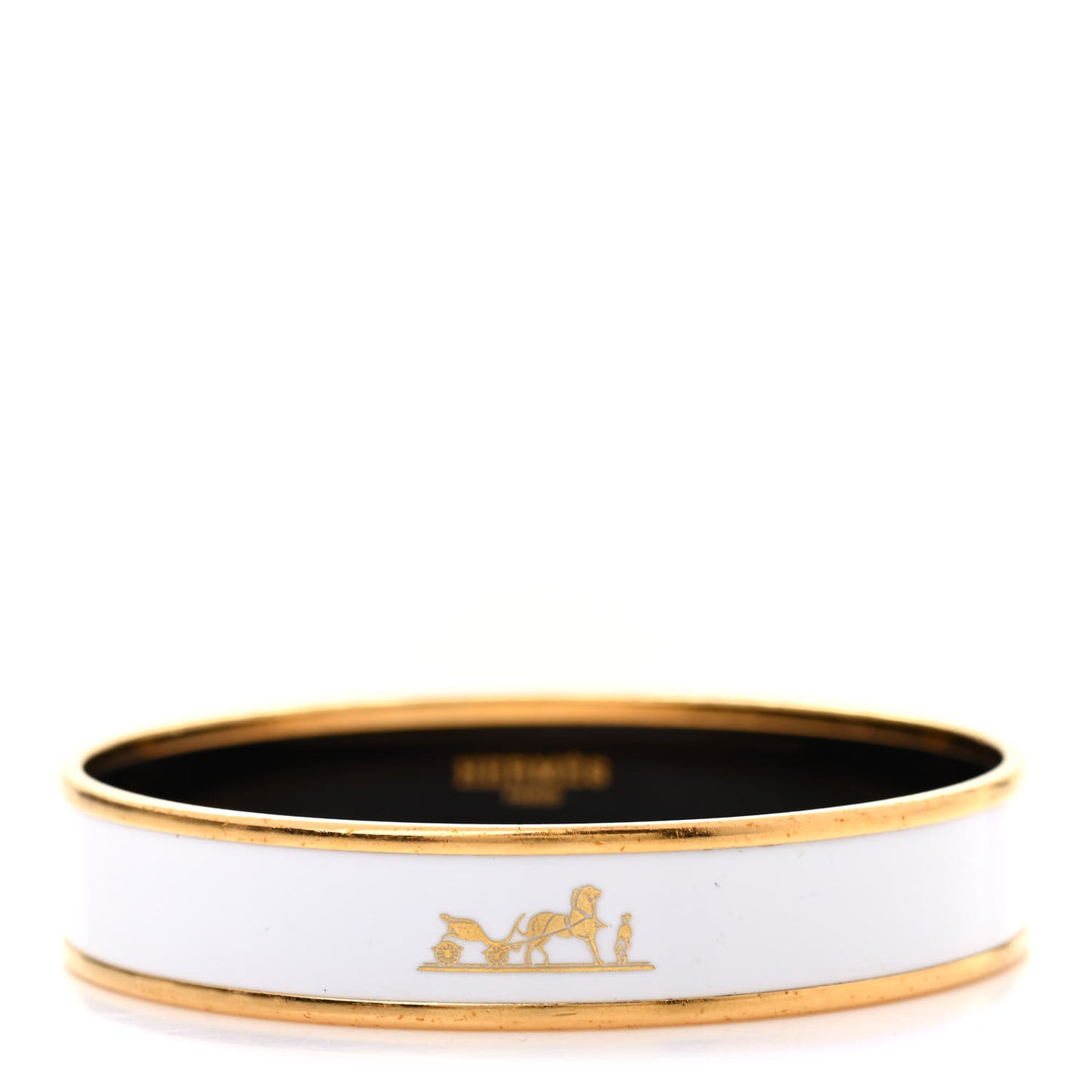 Enamel Printed Caleche Medium Bracelet 70 White