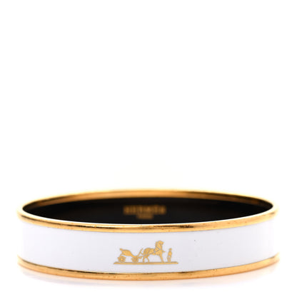 Hermes Enamel Printed Caleche Medium Bracelet 70 White 1 of 5