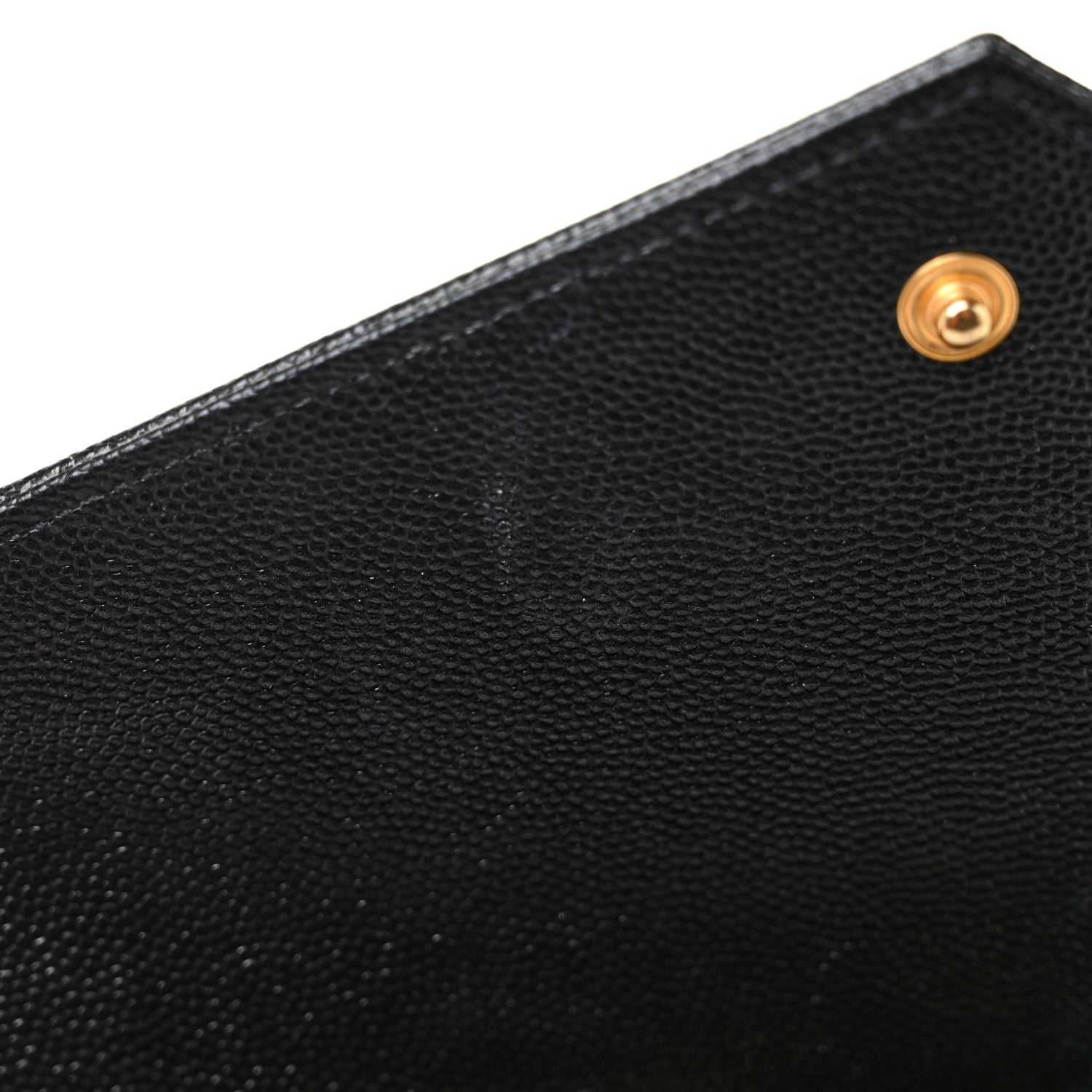 Saint Laurent Grain De Poudre Matelasse Chevron Monogram Chain Wallet Black 13 of 19