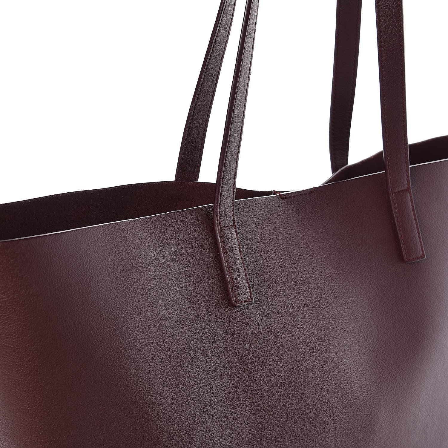 Saint Laurent Calfskin Large Shopping Tote Bordeaux 11 of 13