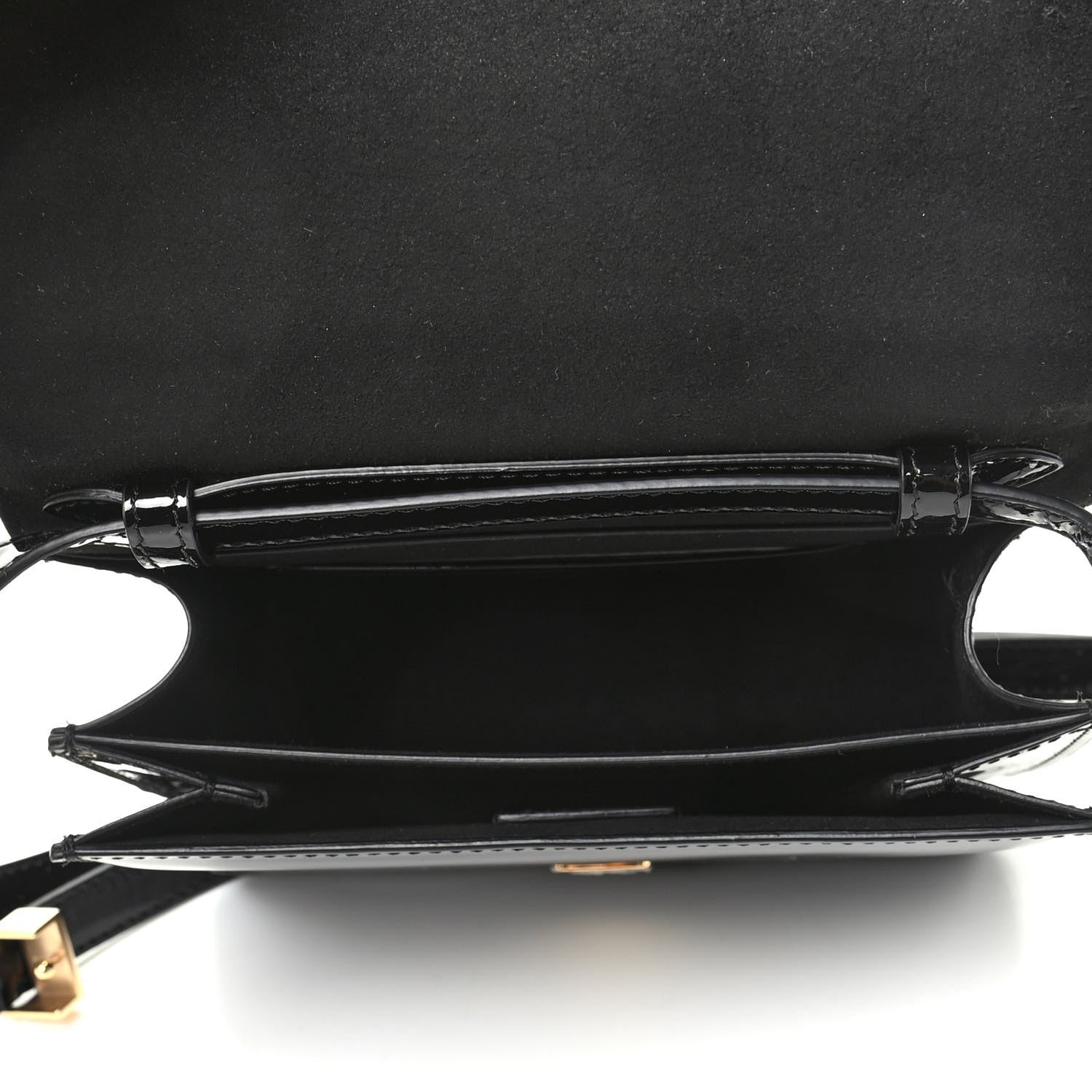 Fendi Vitello Vernice Mou Karligraphy Crossbody Bag Black 5 of 9