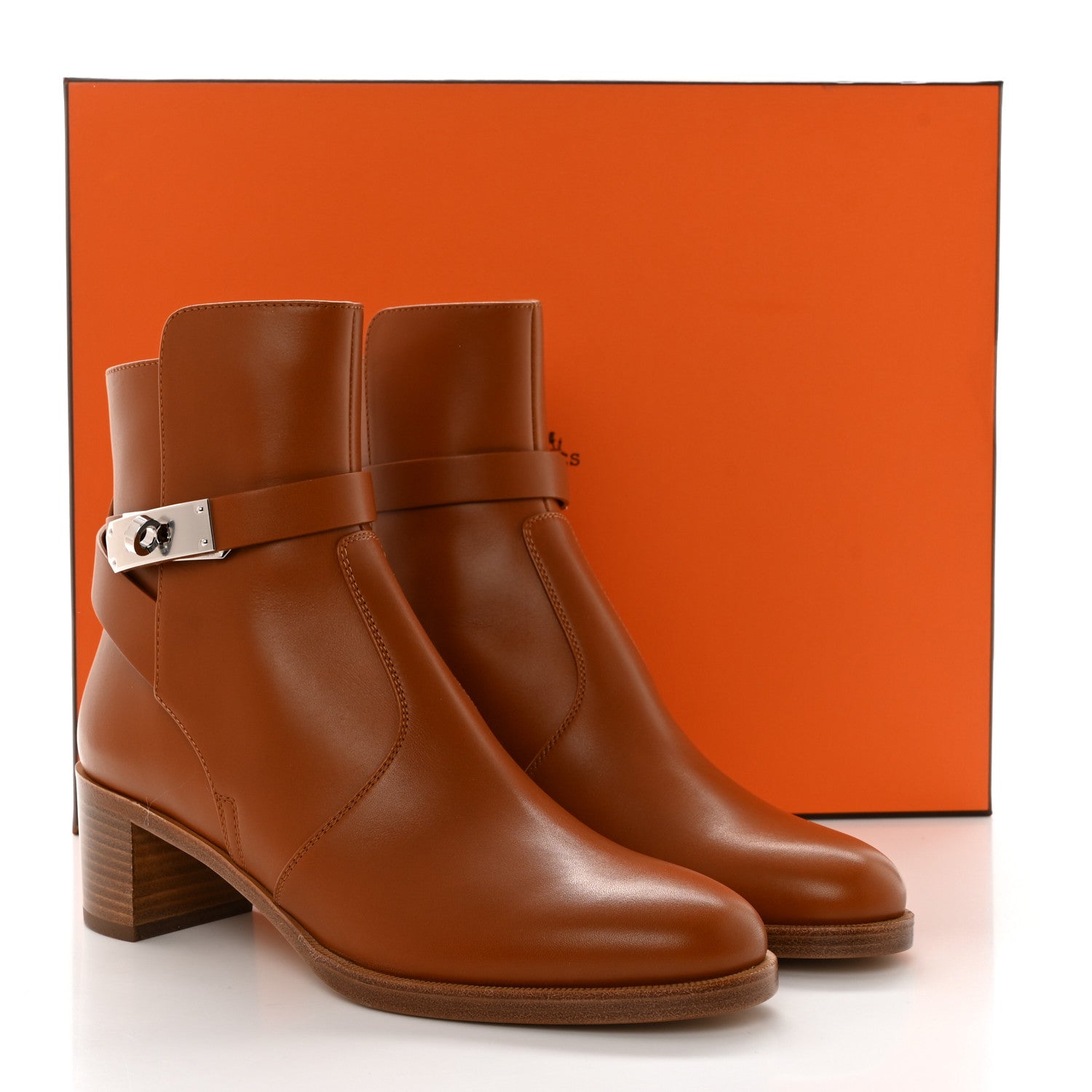 Hermes Calfskin Frenchie 50 Ankle Boots 36 Naturel 9 of 9
