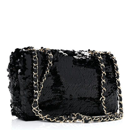 Chanel Sequin Small Single Flap Black 2 of 11