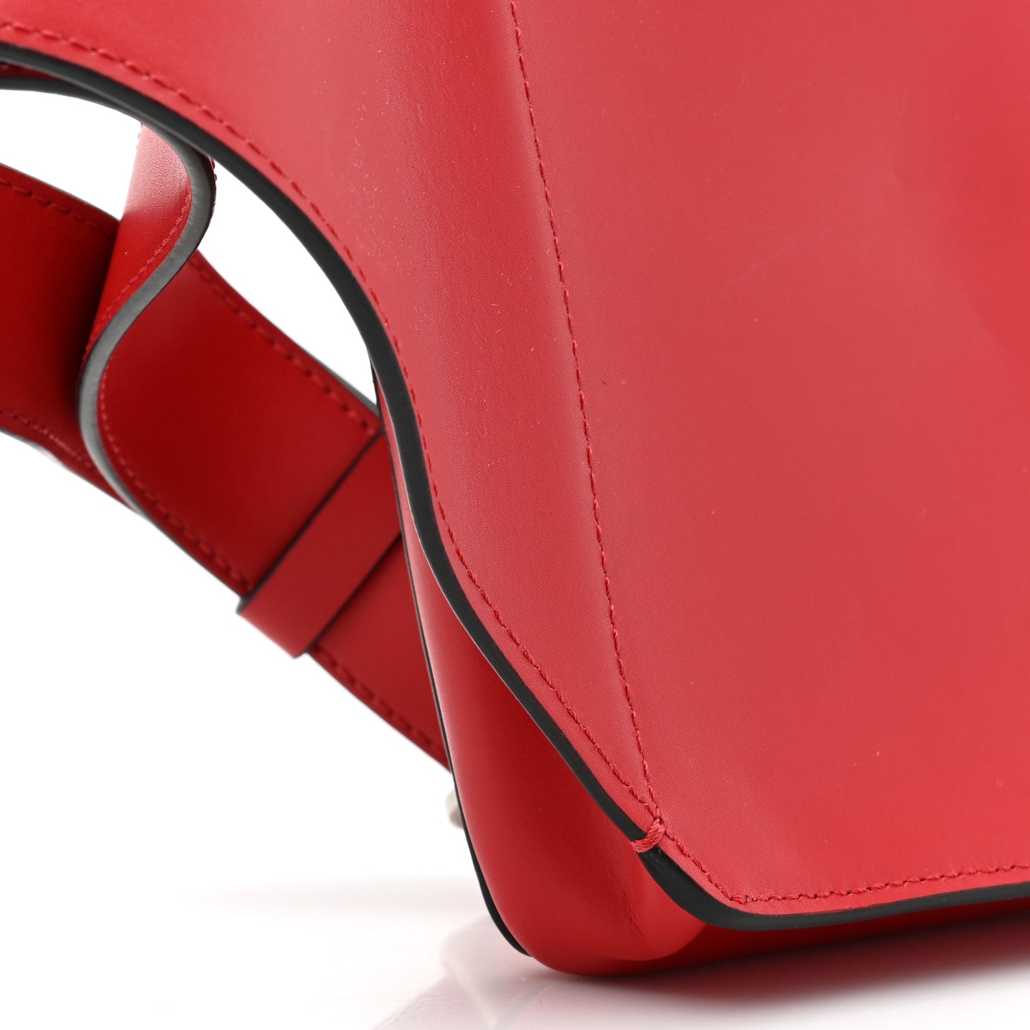 Valentino Garavani Calfskin Mens VLTN Belt Bag Pure Red Black 10 of 10