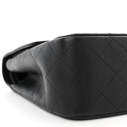 Chanel Crumpled Calfskin Quilted Jumbo Double Flap So Black 9 of 13