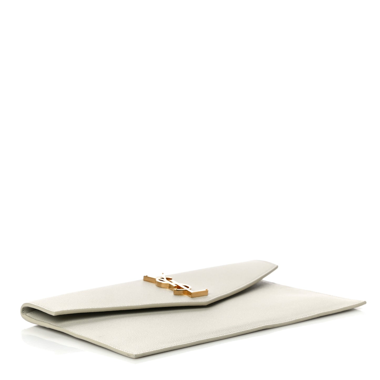 Smooth Shiny Calfskin Uptown Pouch Crema Soft
