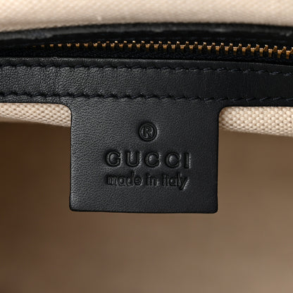 Gucci Monogram Selleria Calfskin Vintage Web Medium Boston Beige Blue 6 of 11