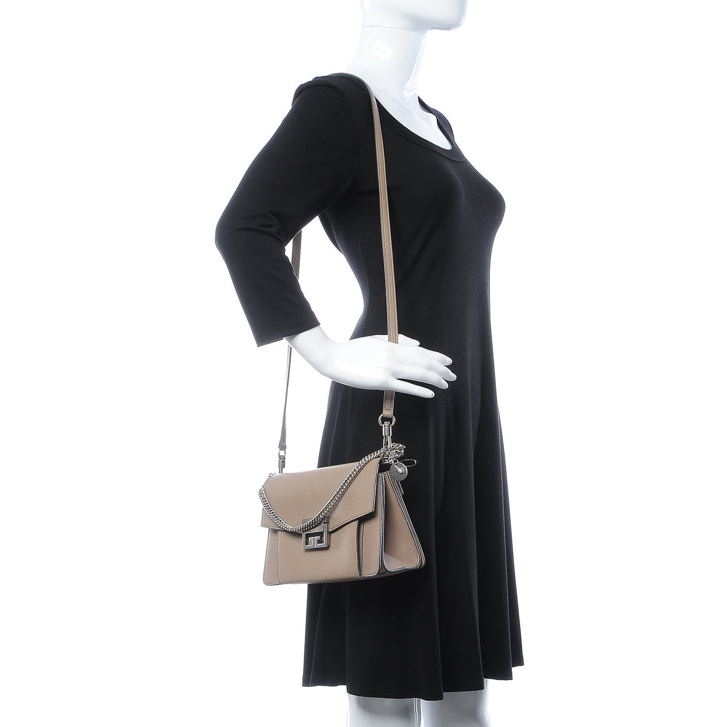 Sugar Goatskin Small GV3 Shoulder Bag Beige
