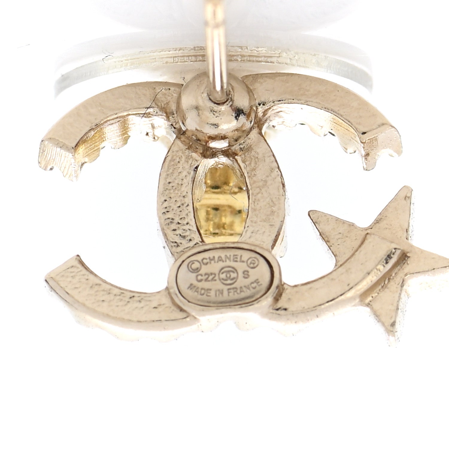 Chanel Crystal CC Starfall Earrings Gold 4 of 5