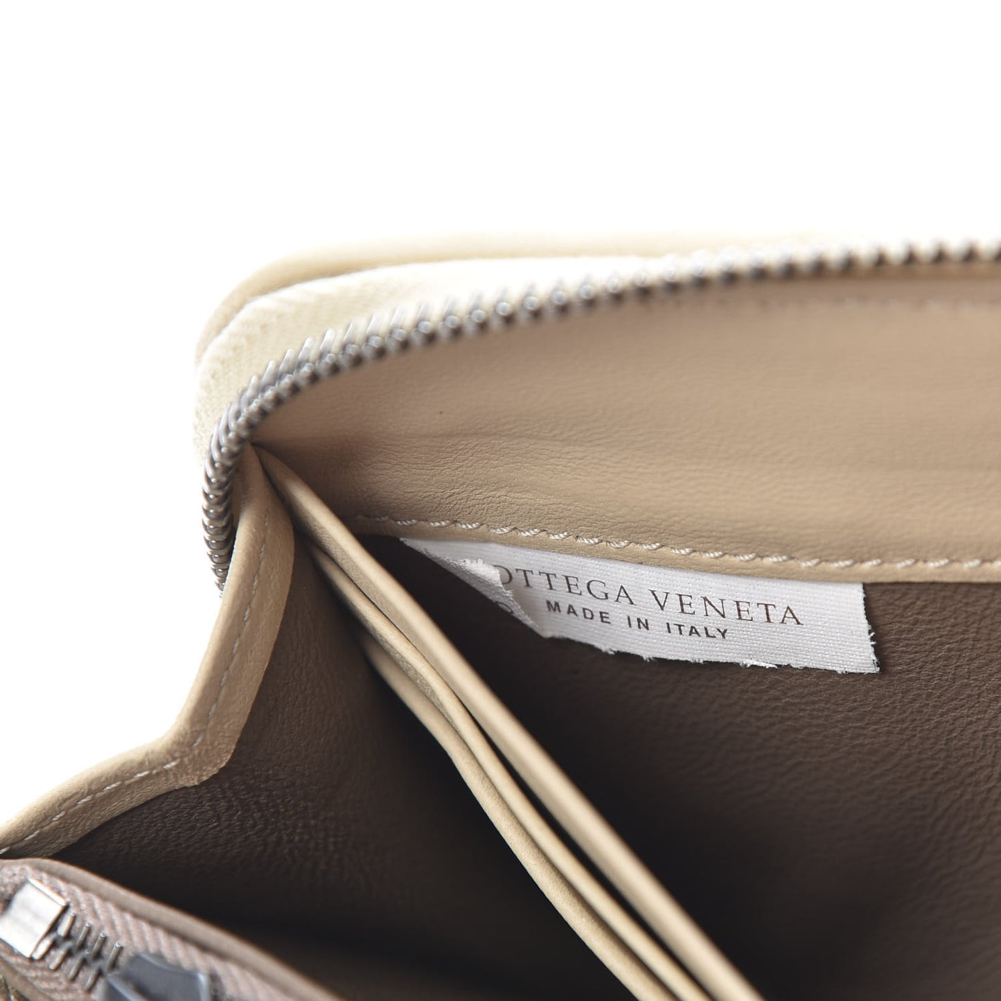 Nappa Intrecciato Zip Around Wallet Mink Multicolor