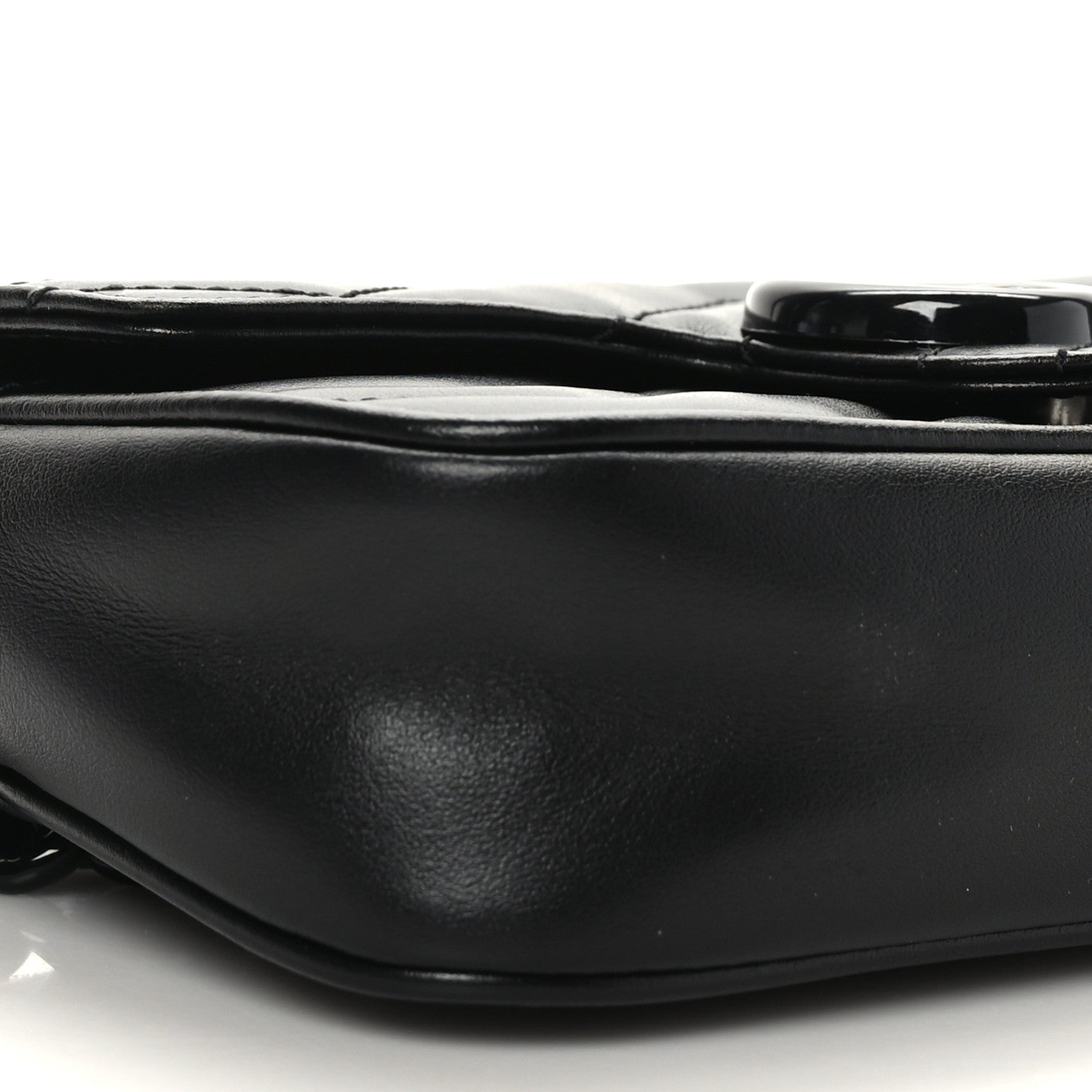 Gucci Calfskin Matelasse Monochrome GG Marmont Chain Belt Bag Black 8 of 9