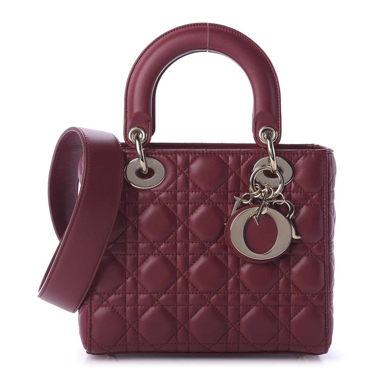 Lambskin Cannage Small Lucky Badges My Lady Dior Plum
