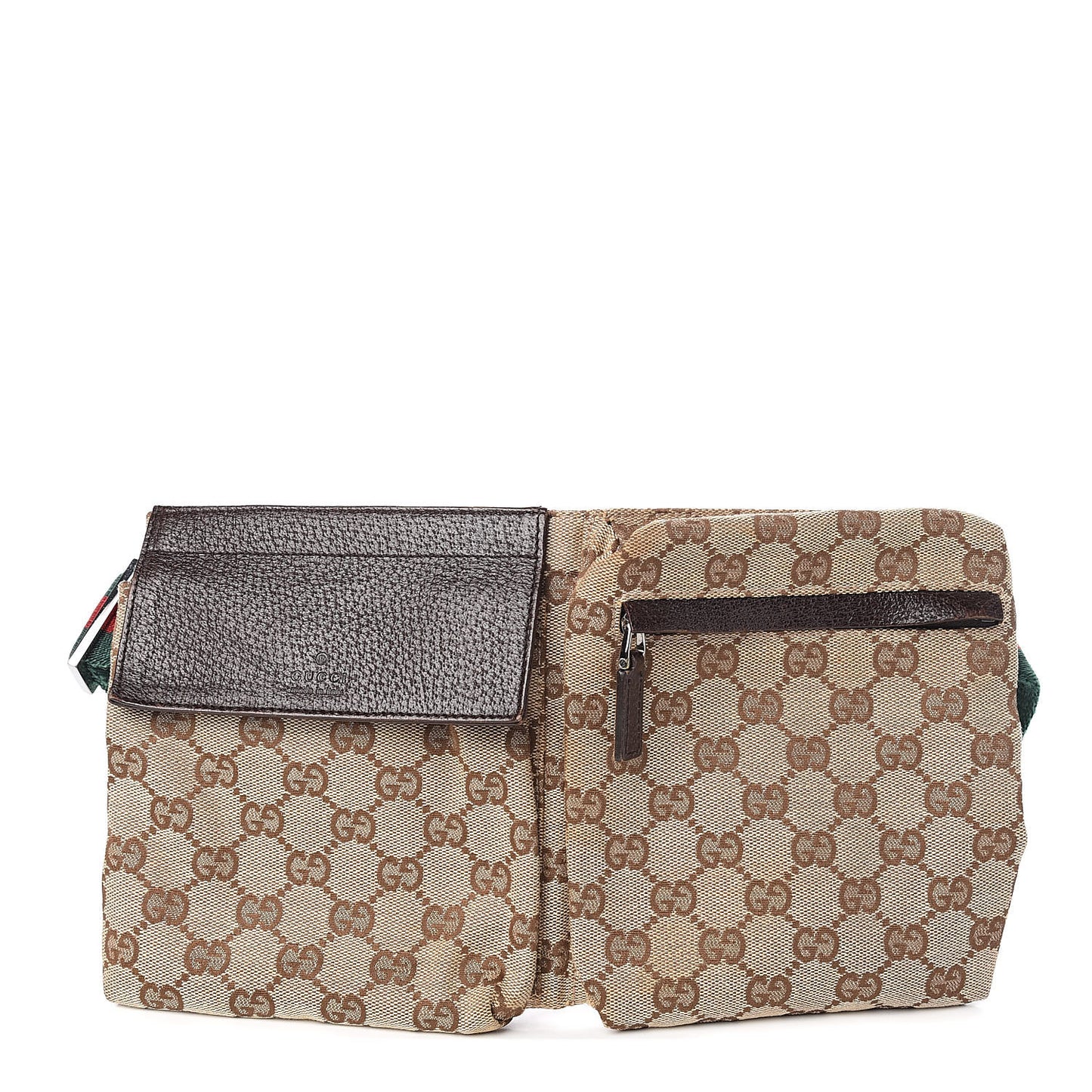 Monogram Web Belt Bag Dark Brown