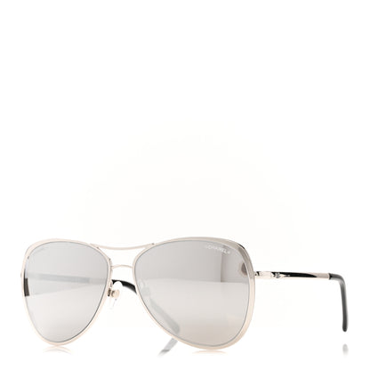 Chanel Mirrored Pilot Summer Sunglasses 4223 Silver 1 of 8