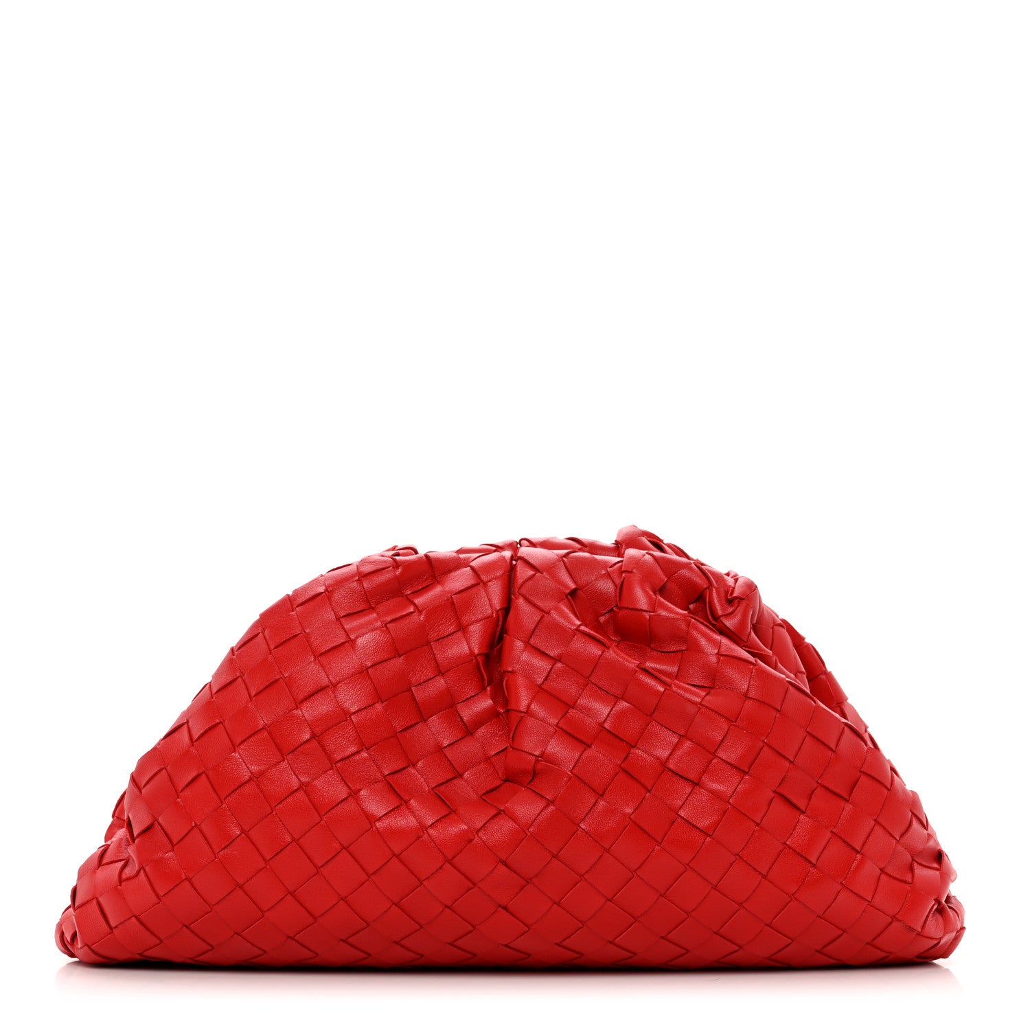 Bottega Veneta Nappa Maxi Intrecciato The Pouch Oversized Clutch Bright Red 1 of 7