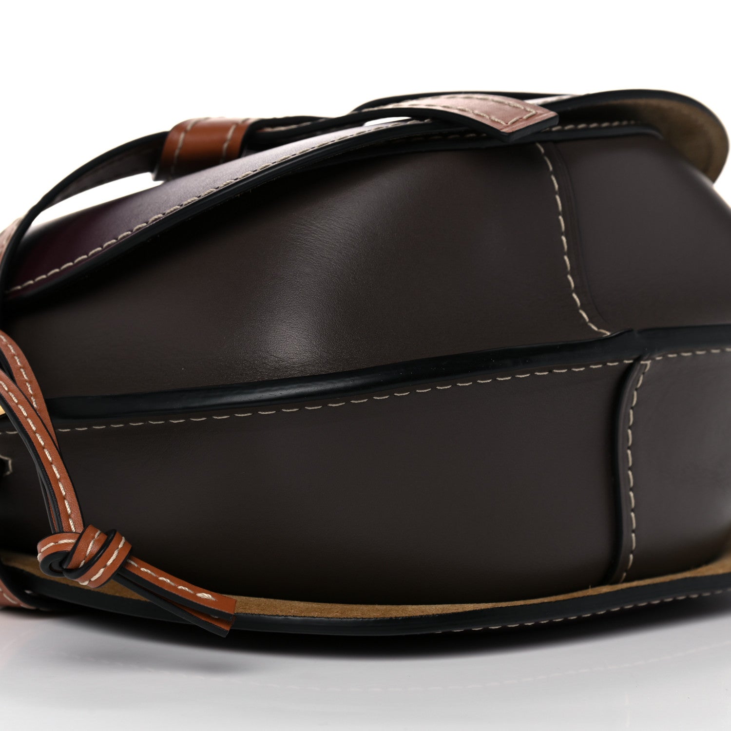 Loewe Calfskin Mini Gate Crossbody Bag Oxblood Tan Taupe 7 of 8