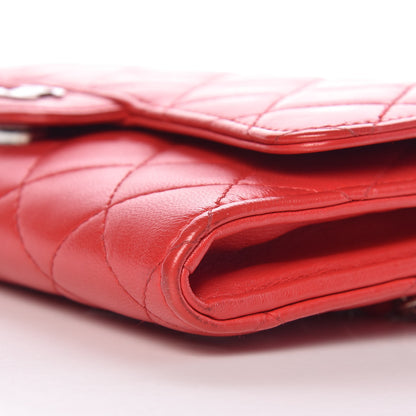 Chanel Lambskin Quilted Wallet on Removable Chain Red 12 of 13