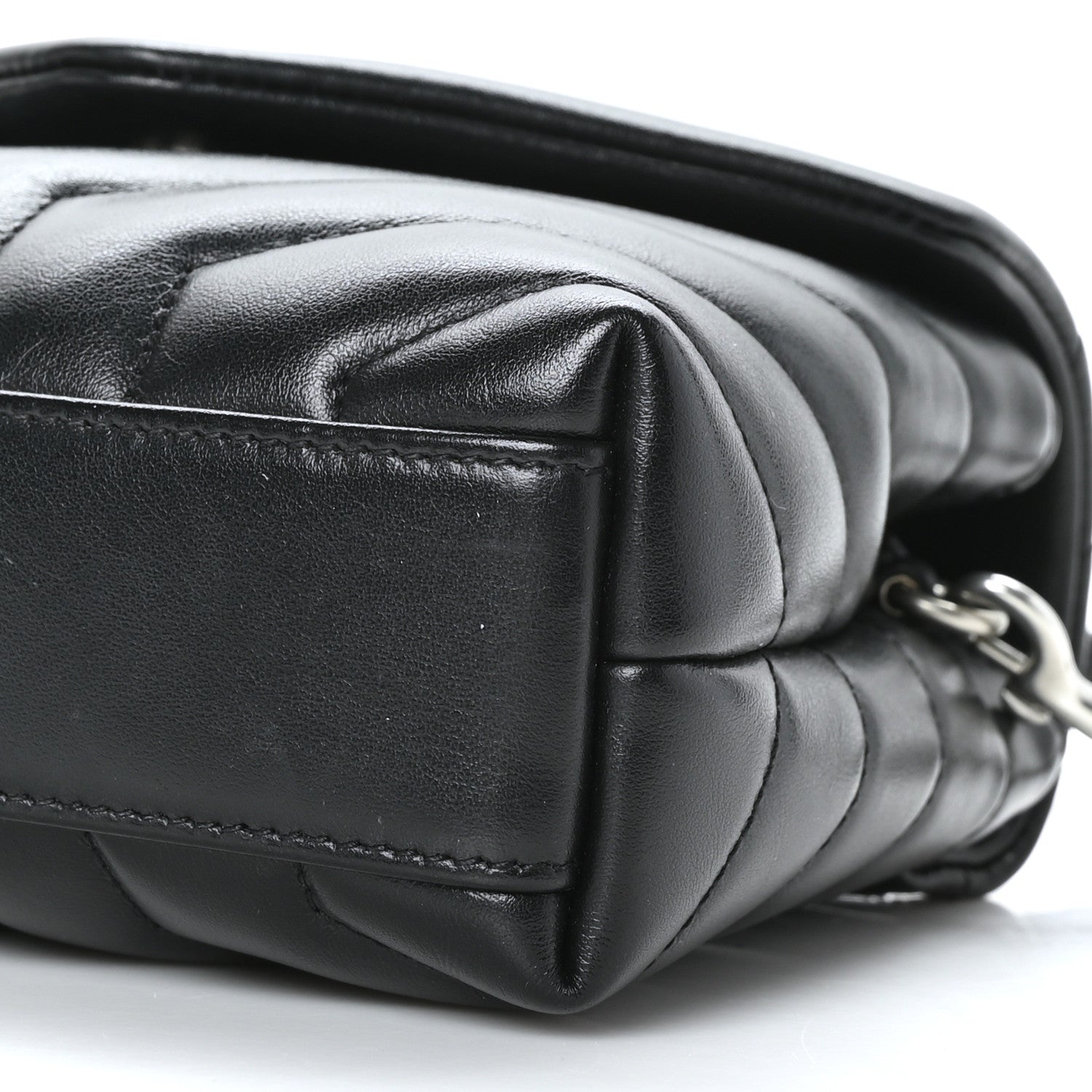 Saint Laurent Calfskin Y Quilted Monogram Toy Loulou Crossbody Bag Black 8 of 8