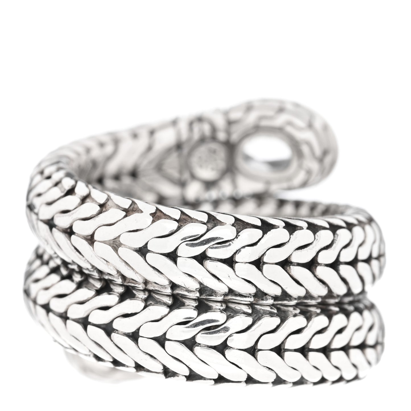 Sterling Silver White Topaz Classic Chain Coil Ring 52 6