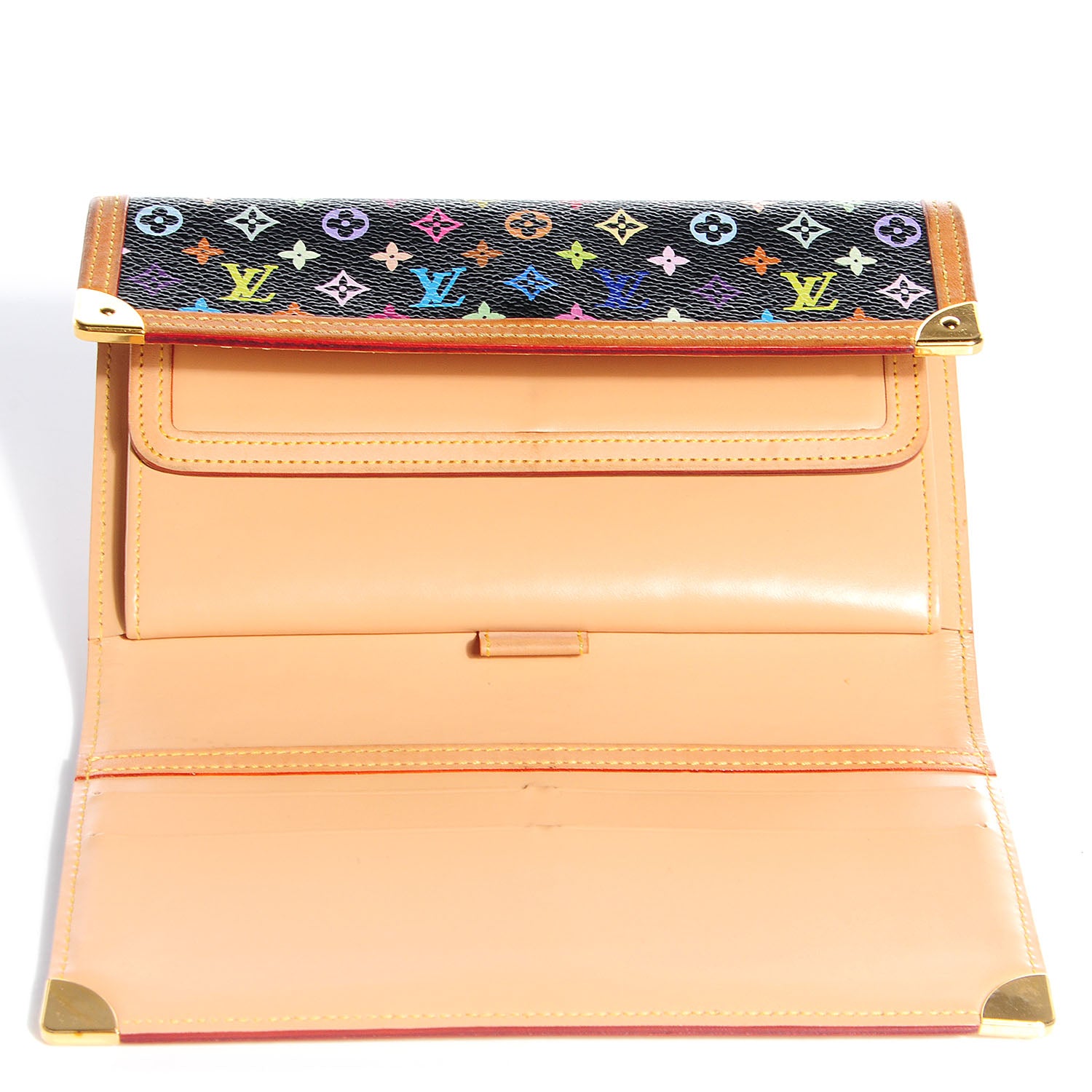 Louis Vuitton Monogram Multicolor Porte Tresor International Wallet Black 5 of 7