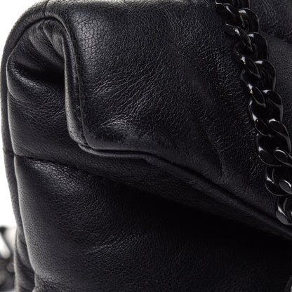 Saint Laurent Lambskin Quilted Toy Loulou Puffer Monogram Chain Satchel Black 15 of 16