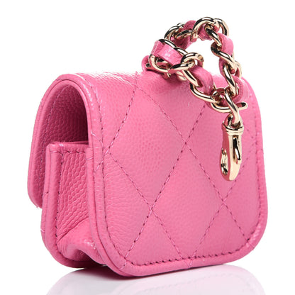 Chanel Caviar Quilted Crystal CC Airpods Pro Case Pink 3 of 10