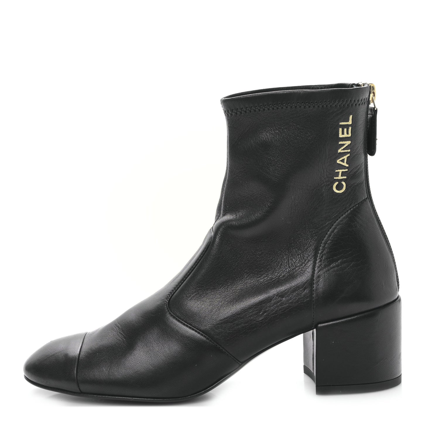 Lambskin Logo Ankle Boots 36.5 Black