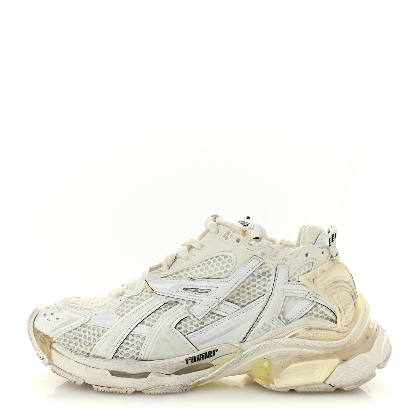 Mesh Rubber Monocolor Womens Runner Sneakers 37 White