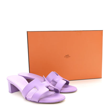Hermes Calfskin Oasis Sandals 36.5 Violet 10 of 10