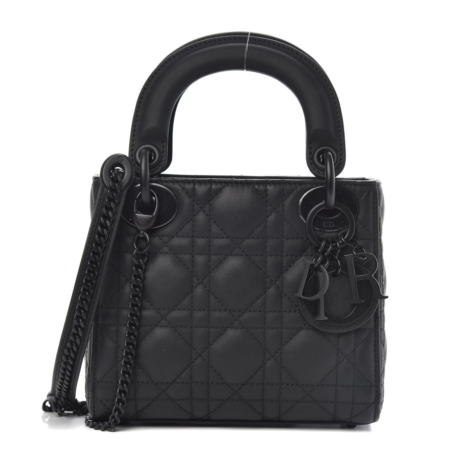 Christian Dior Ultra Matte Calfskin Cannage Mini Lady Dior Black 1 of 10
