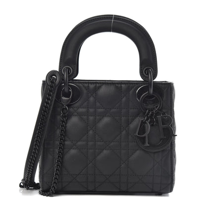 Christian Dior Ultra Matte Calfskin Cannage Mini Lady Dior Black 1 of 10