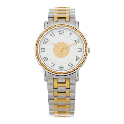 Hermes Stainless Steel 32mm Sellier Quartz Watch Gold 1 of 4