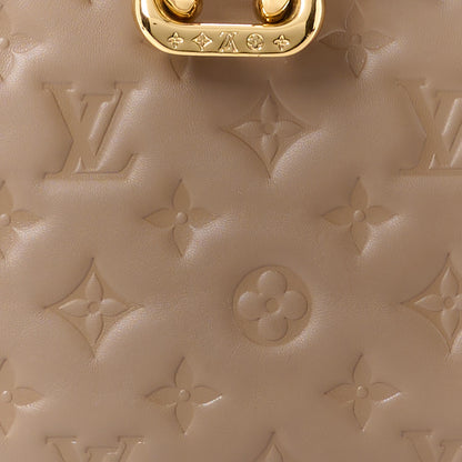 Louis Vuitton Lambskin Embossed Monogram Coussin MM Taupe 10 of 14